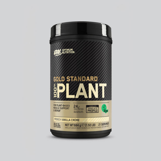 Optimum Nutrition Gold Standard 100% Plant protein powder, 684g container, French Vanilla Crème flavor