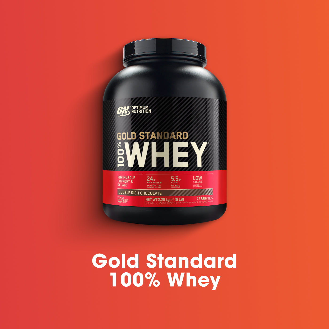 Optimum Nutrition Gold Standard 100% Whey Protein, 2.73 kg container, Double Rich Chocolate flavor