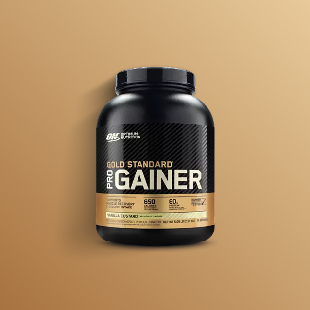 Optimum Nutrition Gold Standard Pro Gainer, 5 lb container, vanilla custard flavor, supports muscle recovery and weight gain