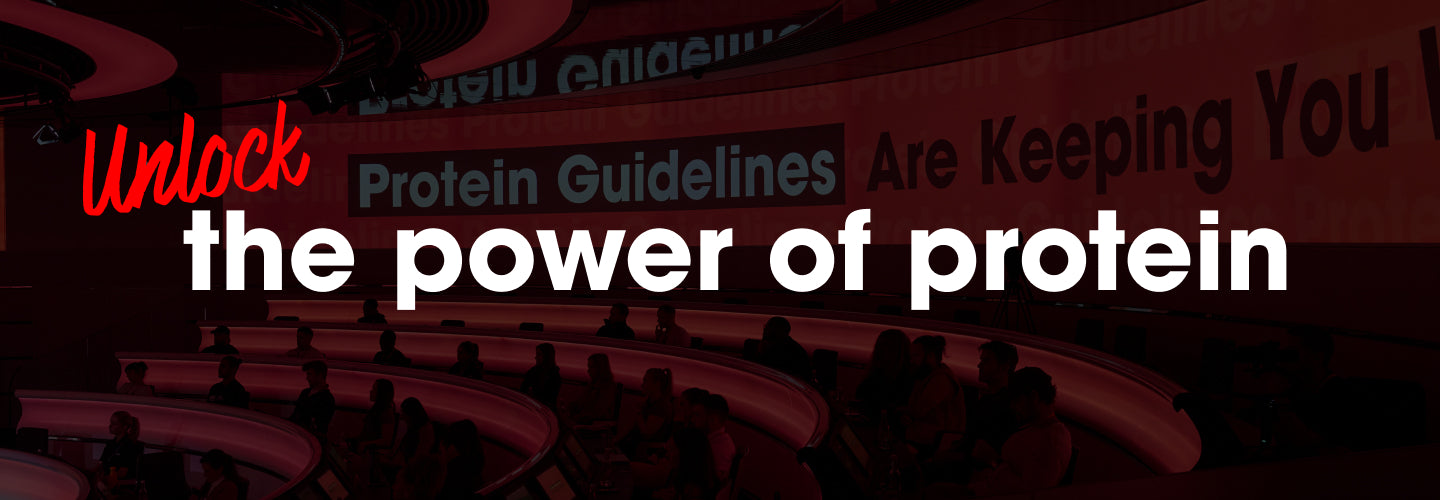 "Text reading 'Unlock the power of protein' with a focus on protein guidelines."