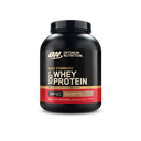Optimum Nutrition Gold Standard 100% Whey Protein in a black plastic tub with a black, gold, and red label, shown on a white background.