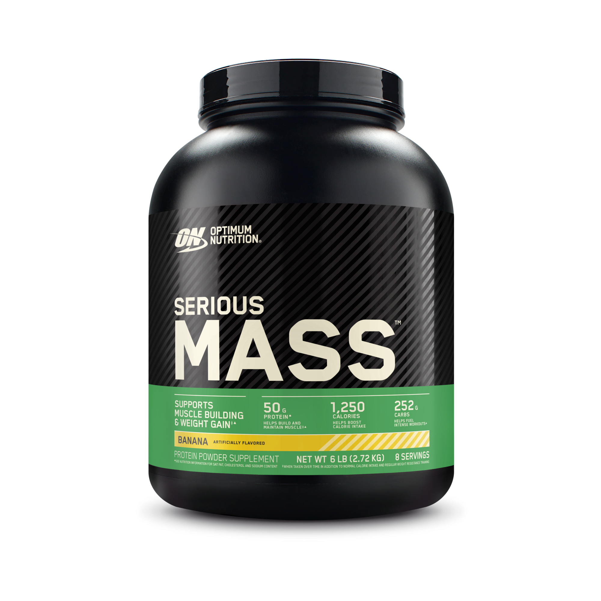 Optimum Nutrition Serious Mass supports , weight gain, muscle building, Chocolate flavor, 50g protein per serving