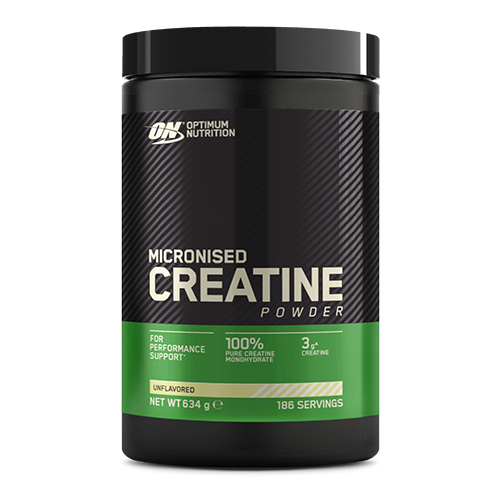 Optimum Nutrition Micronised Creatine Powder, 634g container, supports performance with pure creatine monohydrate