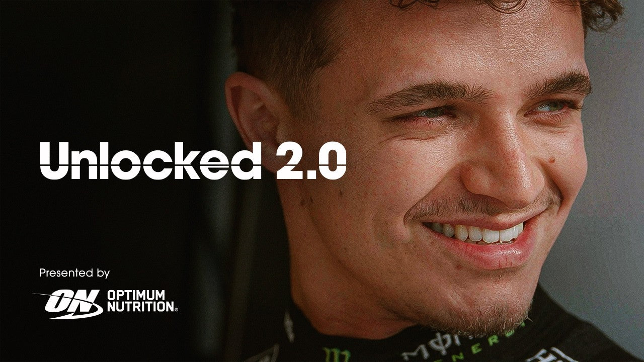 Optimum Nutrition logo with "Unlocked 2.0" text, associated with fitness and nutrition products