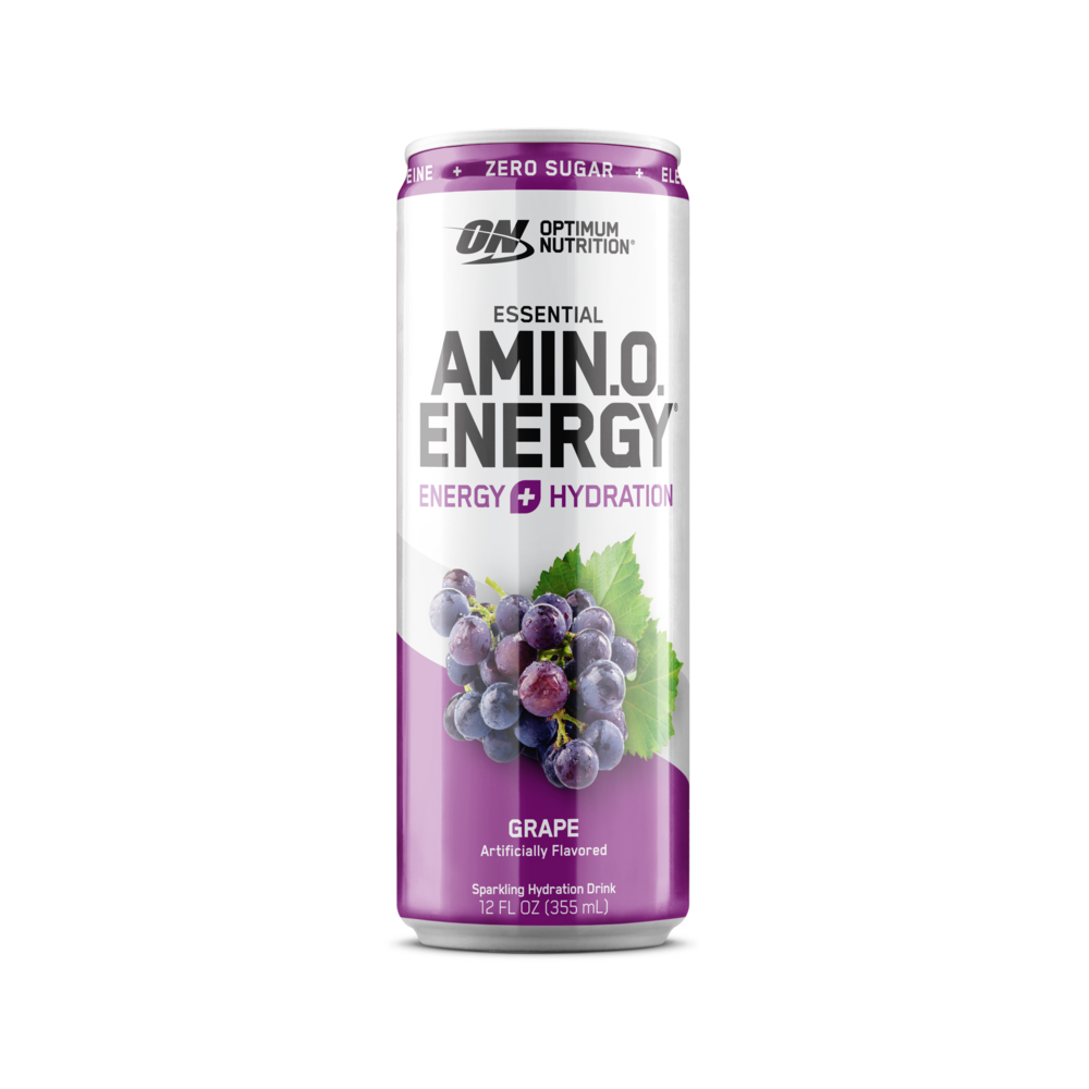 Optimum Nutrition Essential Amino Energy drink can, Grape, 12 fl oz