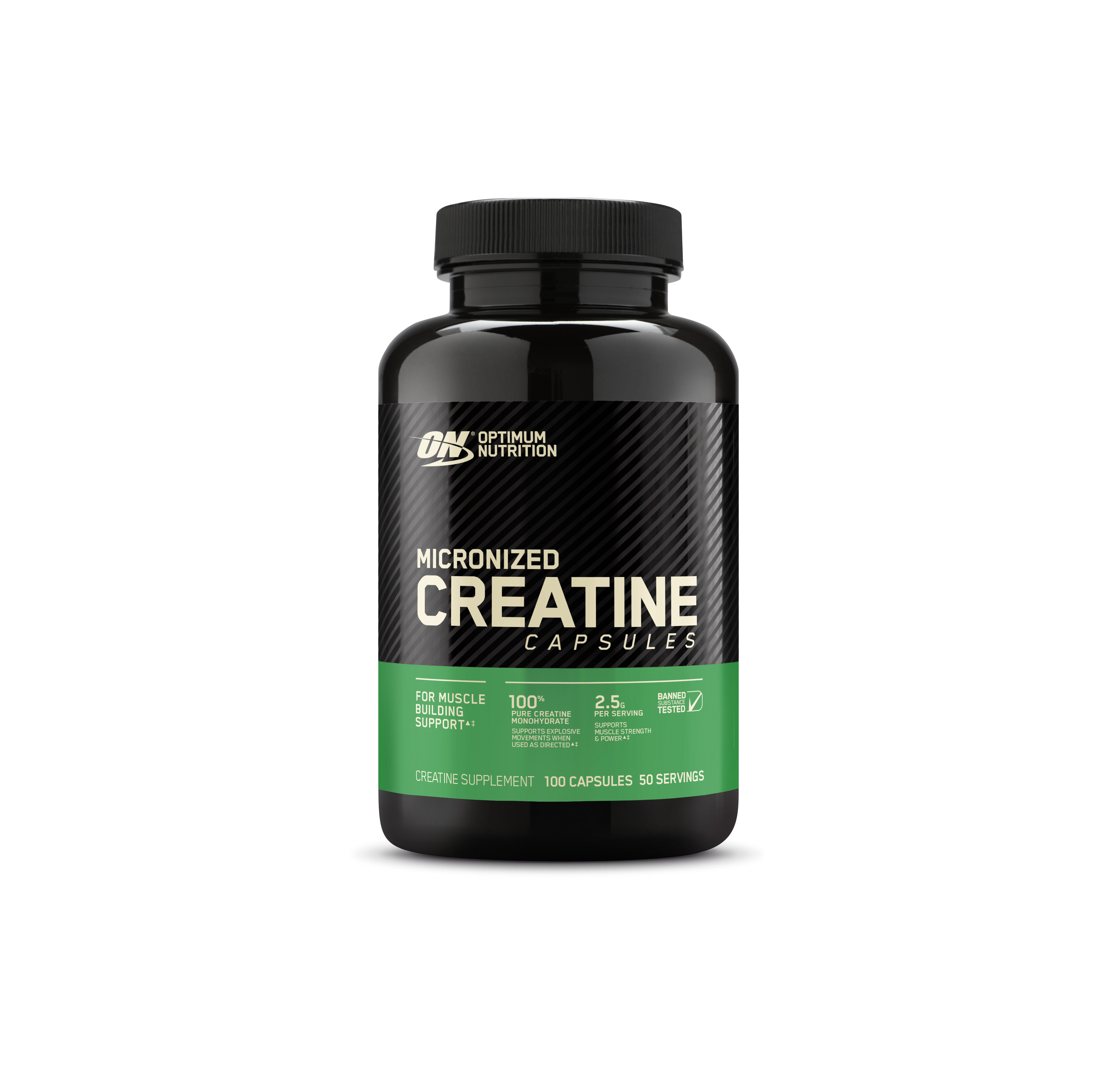 Optimum Nutrition Micronized Creatine Capsules, 300 count, supports muscle strength and recovery