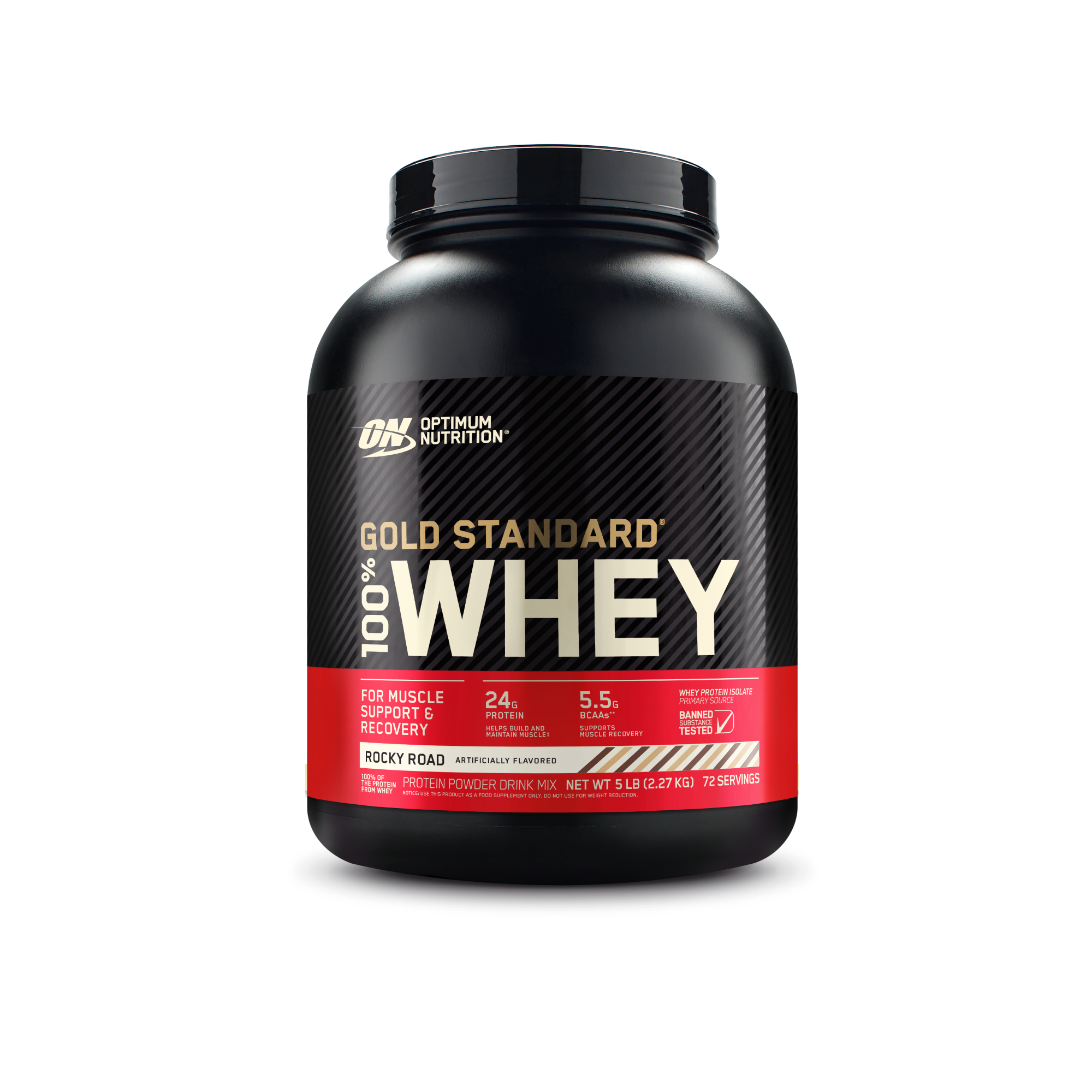 Optimum Nutrition Gold Standard 100% Whey Protein, 2 lb container, Banana Cream flavor, for muscle support and recovery