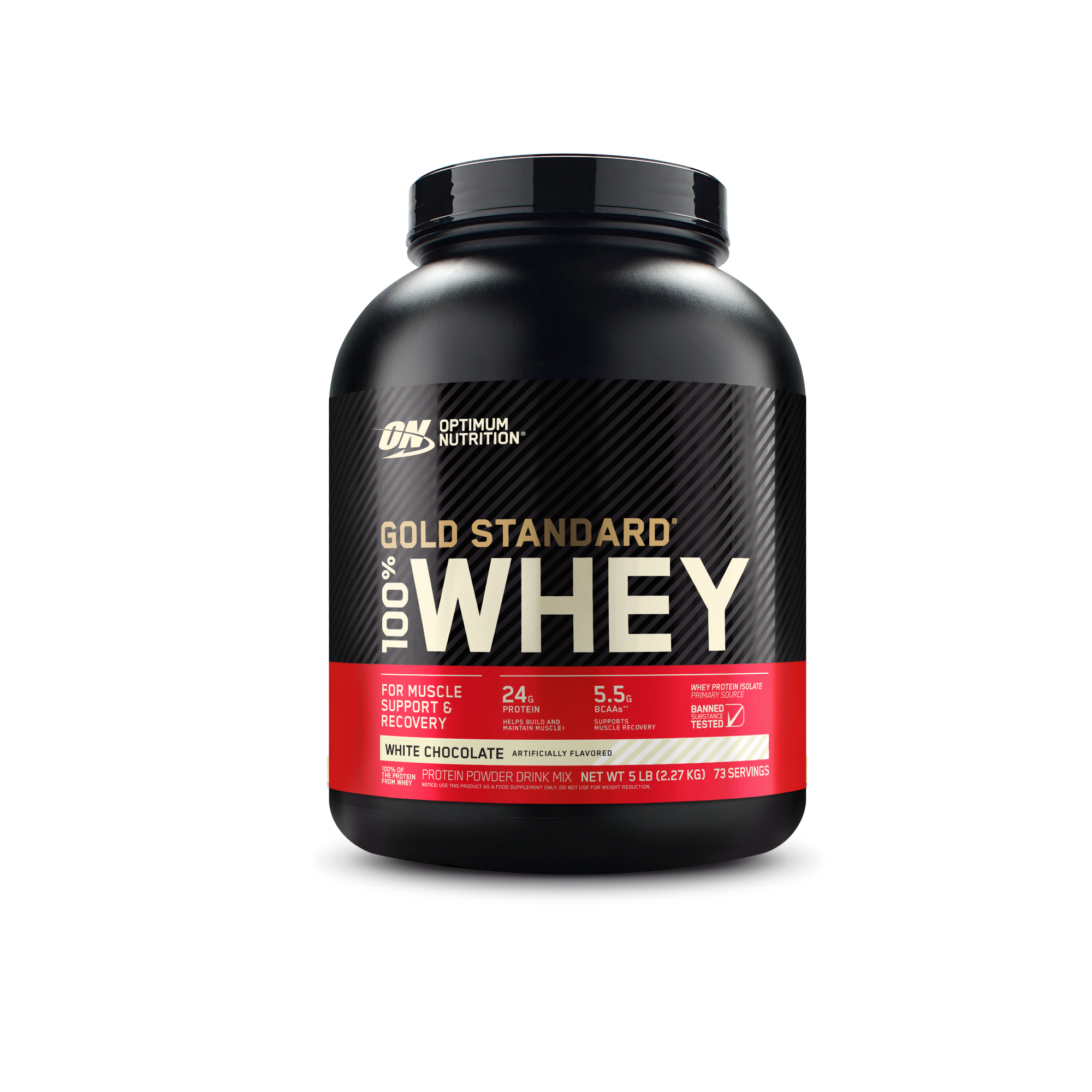 Optimum Nutrition Gold Standard 100% Whey Protein, 2 lb container, Fruity Cereal flavor, for muscle support and recovery