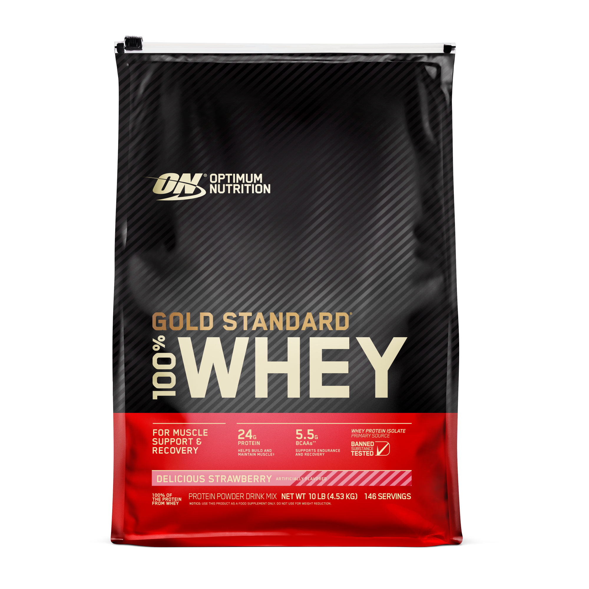 Optimum Nutrition Gold Standard 100% Whey Protein, 5 lb container, Mocha Cappuccino flavor, for muscle support and recovery