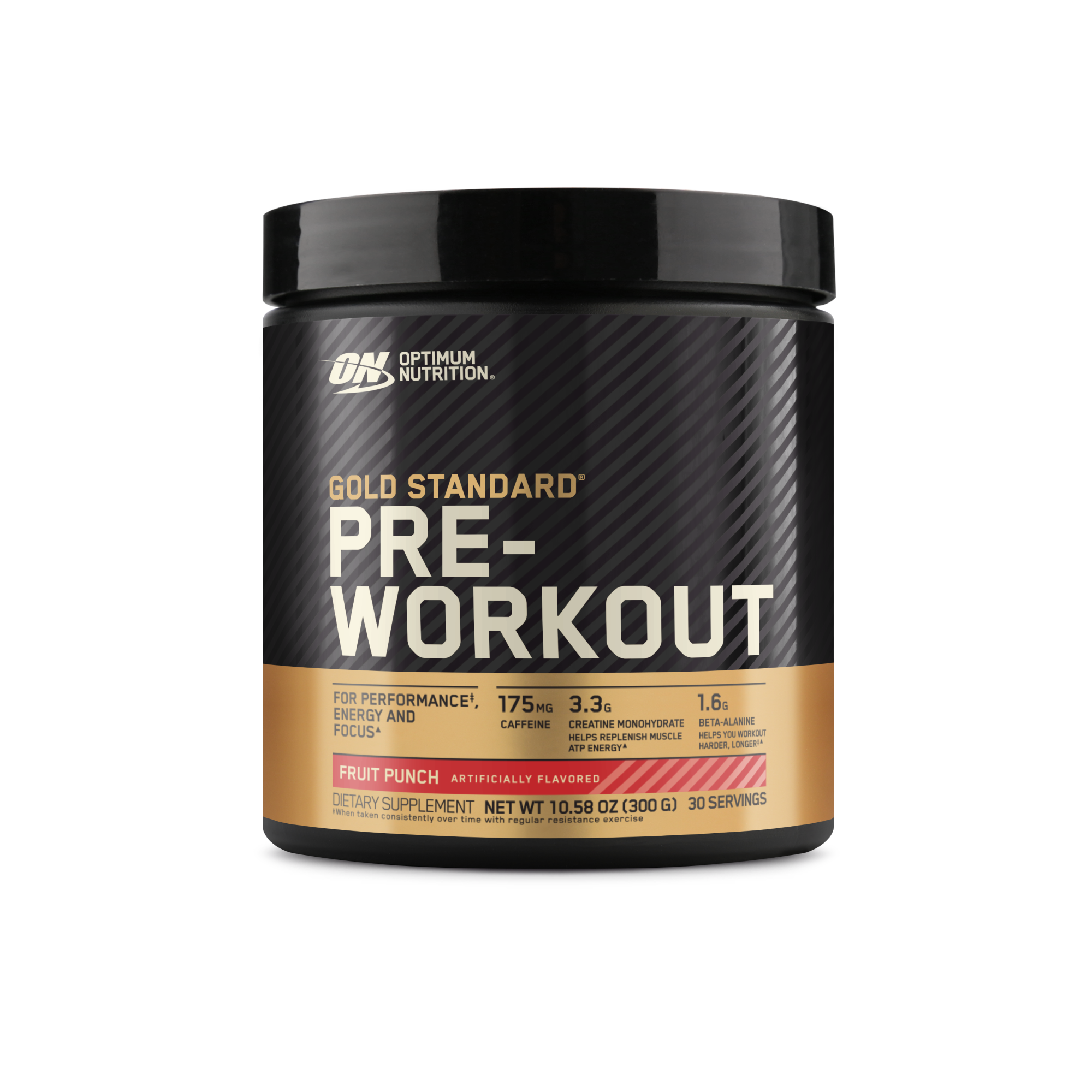 Optimum Nutrition Gold Standard Pre-Workout supplement, 300g container, blueberry lemonade flavor
