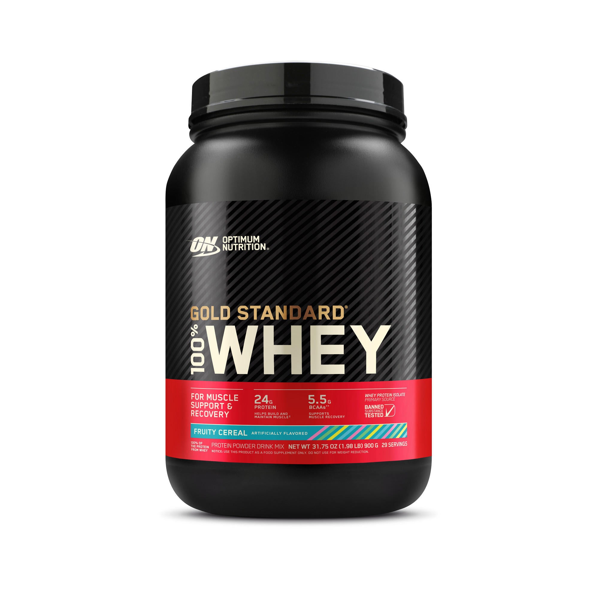 Optimum Nutrition Gold Standard 100% Whey Protein, 5 lb container, Banana Cream flavor, for muscle support and recovery