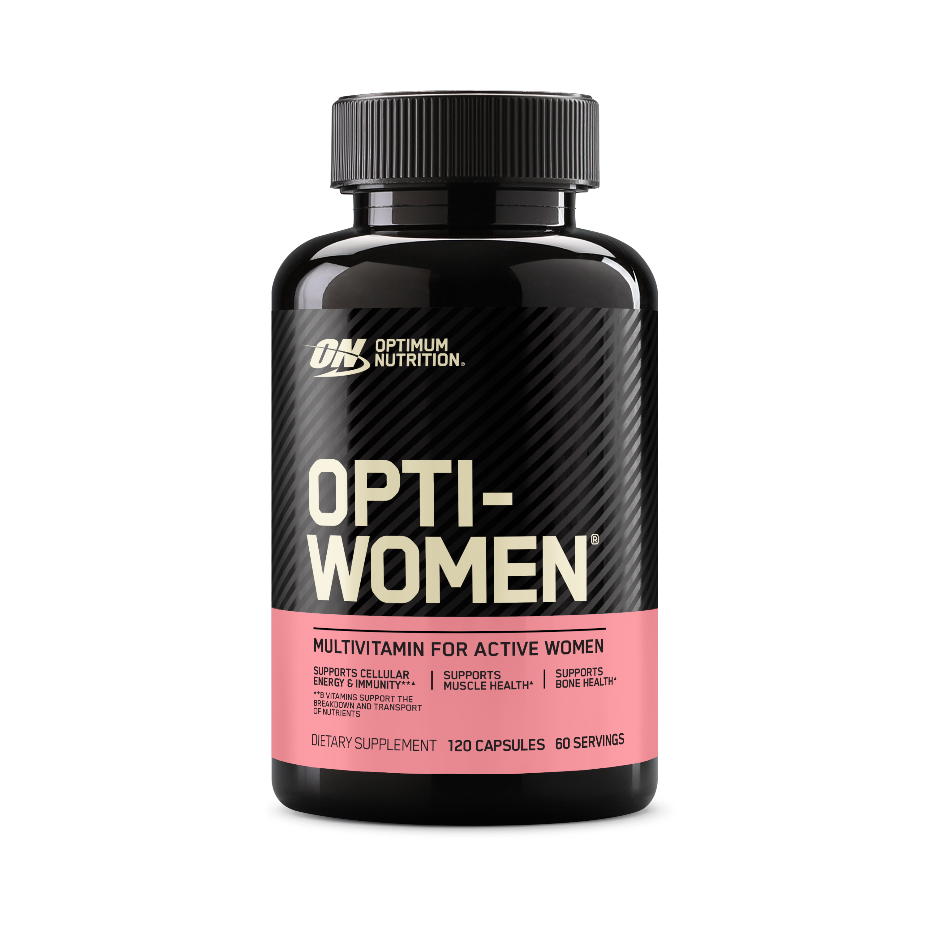 Optimum Nutrition Opti-Women multivitamin, 60 capsules, designed for active women, supports cellular energy and bone health