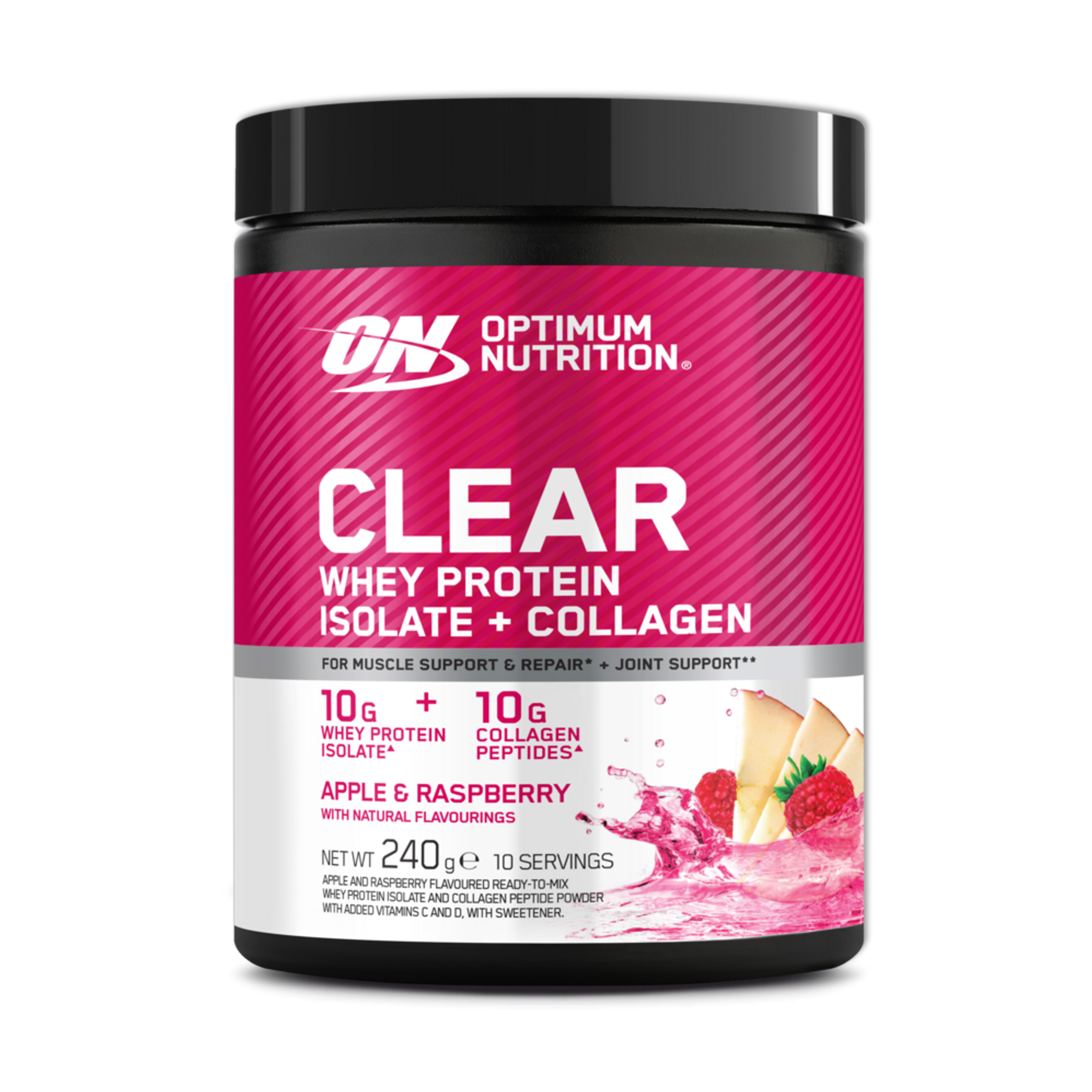 Clear Whey Protein Isolate + Collagen Powder - 240g (10 Servings)