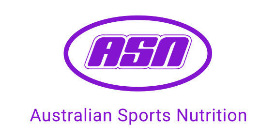 Australian Sports Nutrition logo in purple text with an oval design