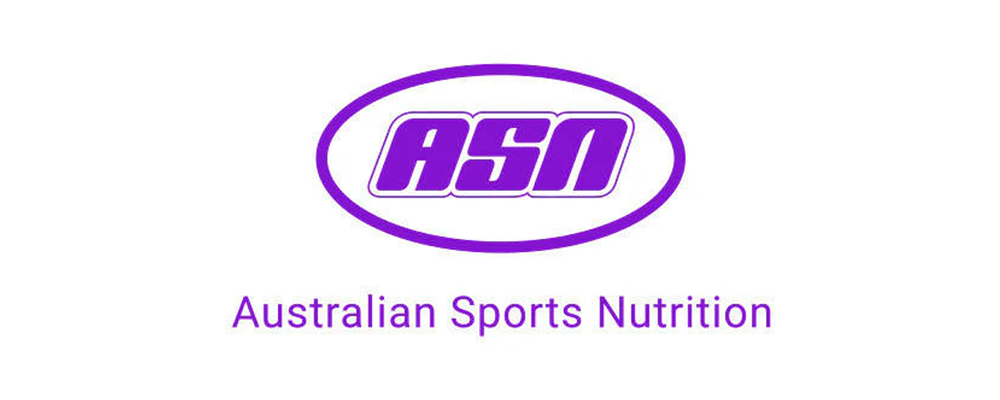 Australian Sports Nutrition logo with "ASN" in a purple oval