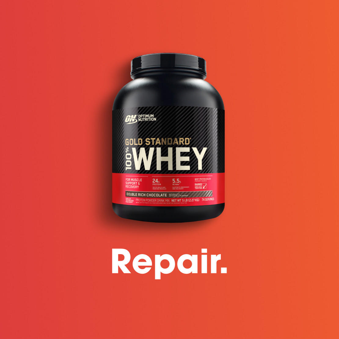 Optimum Nutrition Gold Standard 100% Whey Protein, 2.73 kg container, for post-workout nutrition and muscle building