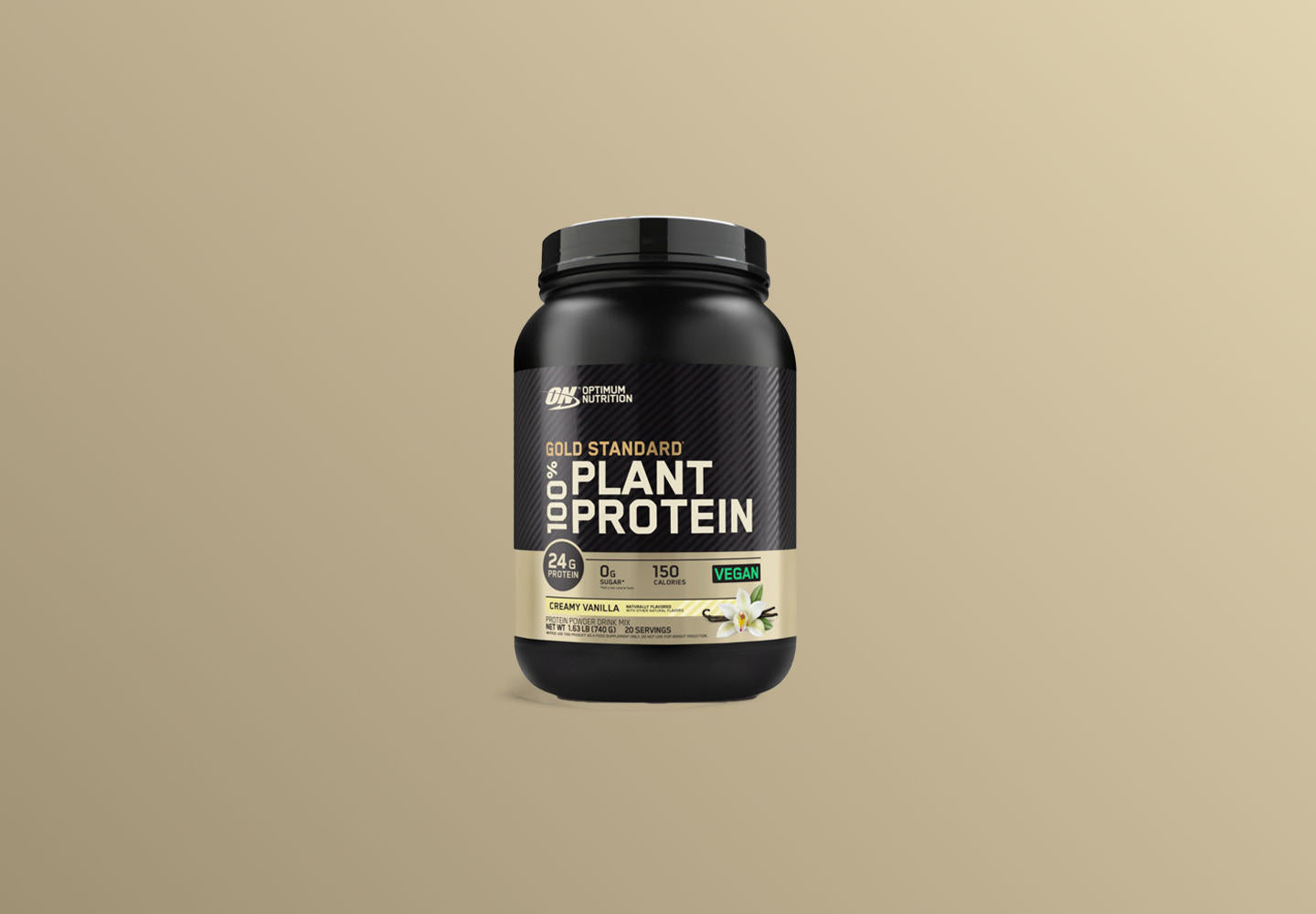 Gold Standard 100% Plant Protein powder, 1.5 lb container, vegan formula with 24g protein per serving