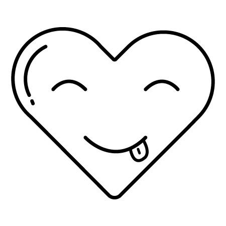 Heart-shaped emoji with a smiling face and tongue sticking out