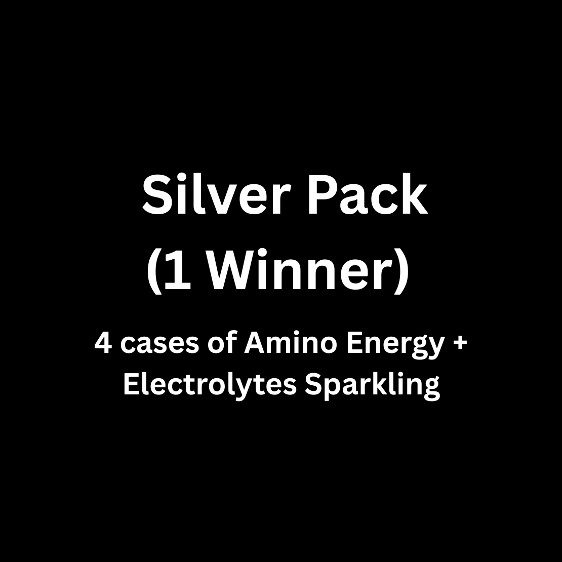 Silver Pack prize includes four cases of Amino Energy + Electrolytes Sparkling drink