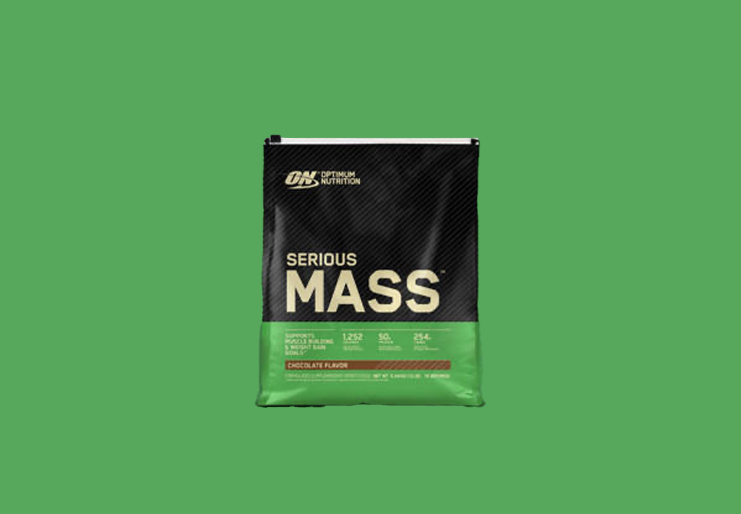 Optimum Nutrition Serious Mass weight gain supplement, chocolate flavor, 12 lb bag